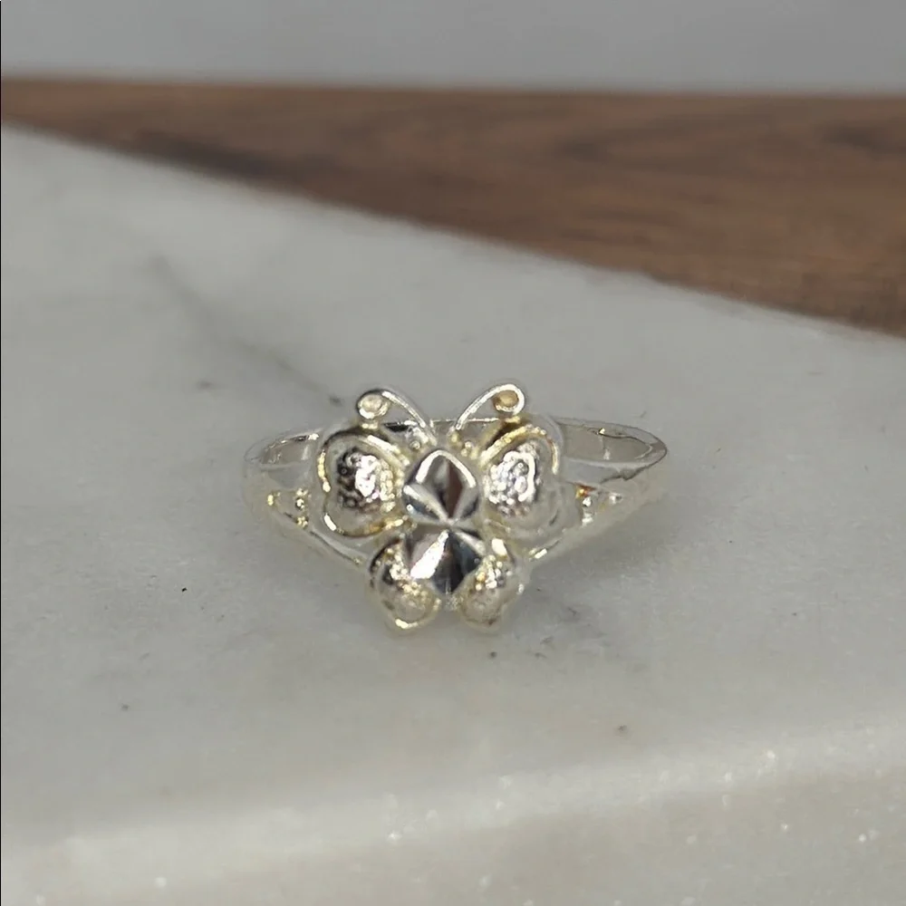 Vintage Estate 925 Sterling Silver Butterfly Ring lot D42